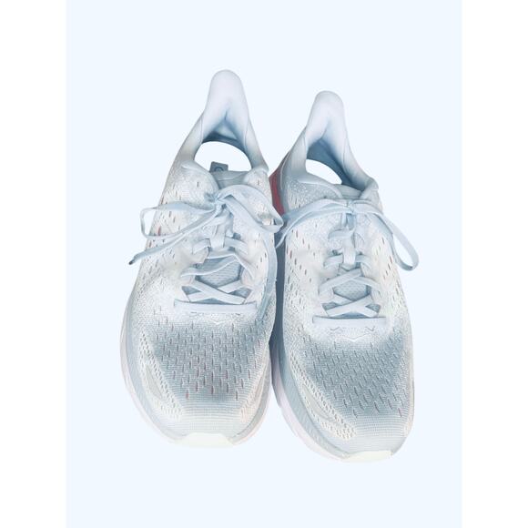 Hoka One Men’s Clifton 8 Running Shoes 10B Light Blue with Orange Trim main image 4